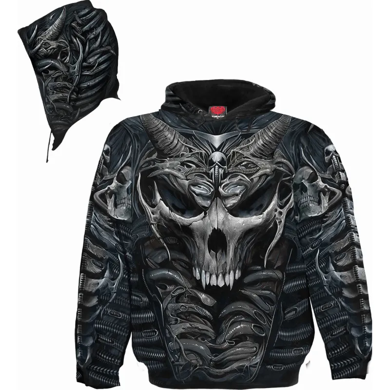 Spiral - SKULL ARMOUR - Allover Hoody Black sold by Paradiso Clothing