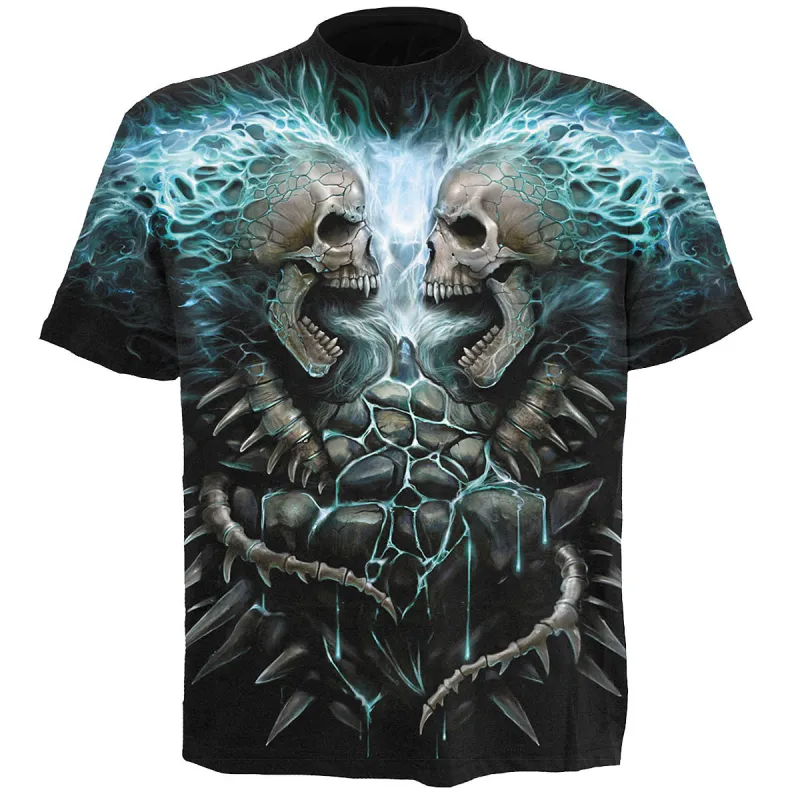 Spiral - FLAMING SPINE - Allover T-Shirt Black made by Paradiso Clothing