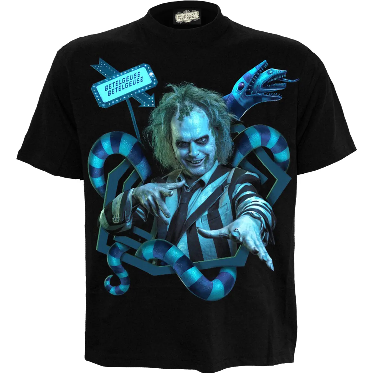 BEETLEJUICE 2 - SANDWORM PORTAL - Front Print T-Shirt Black sold by Paradiso Clothing