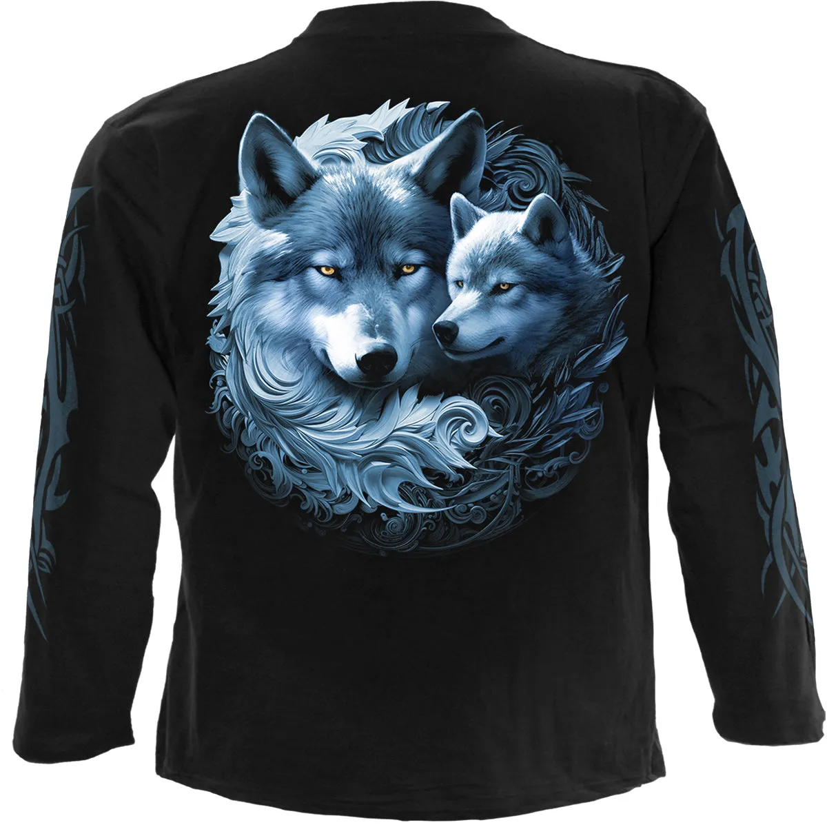Spiral - WOLF GUARDIAN - Longsleeve T-Shirt Black sold by Paradiso Clothing product image thumbnail 2