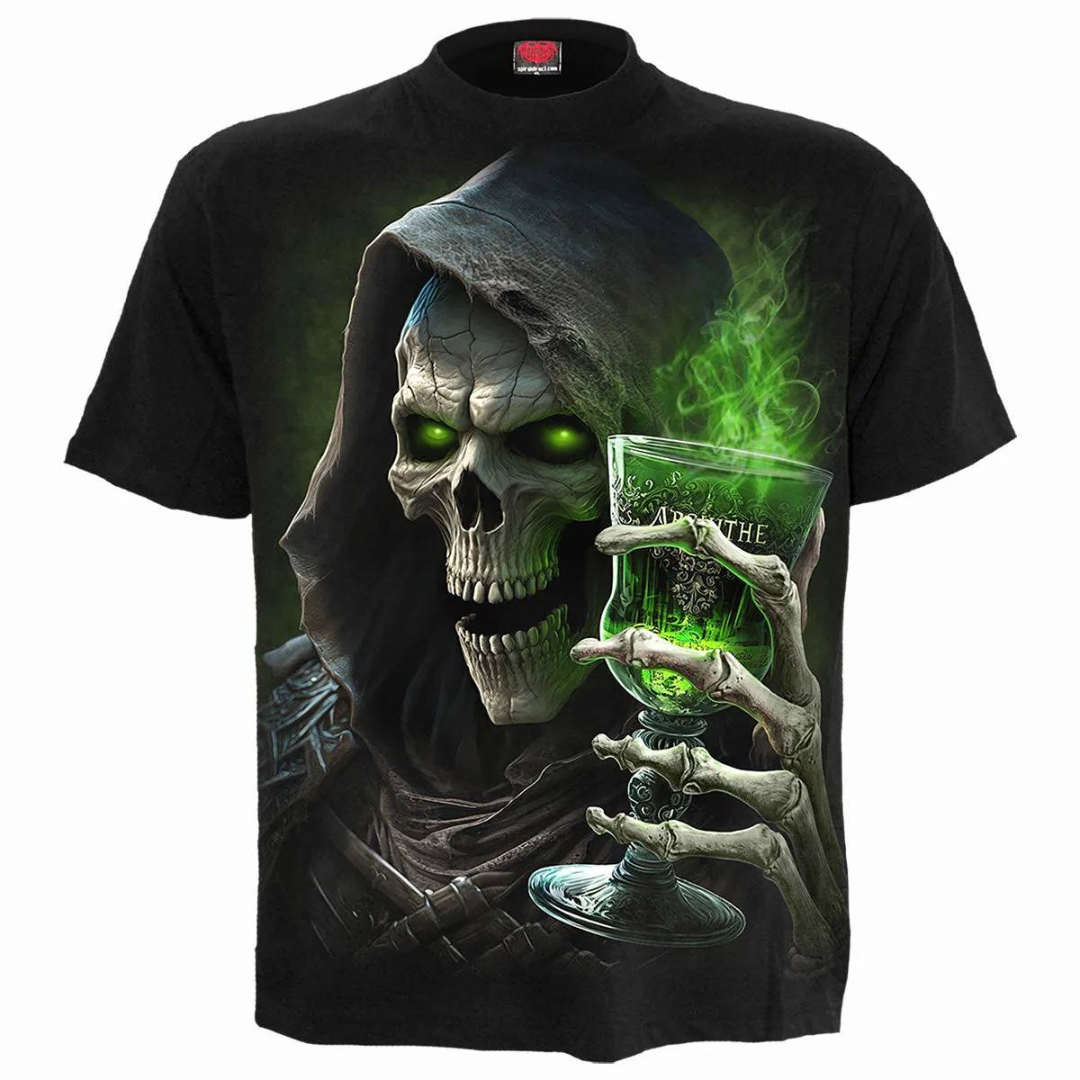 Spiral - THE GREEN FAIRY - T-Shirt Black sold by Paradiso Clothing