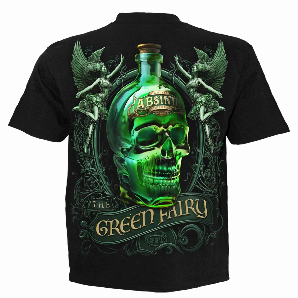 Spiral - THE GREEN FAIRY - T-Shirt Black sold by Paradiso Clothing product image thumbnail 2