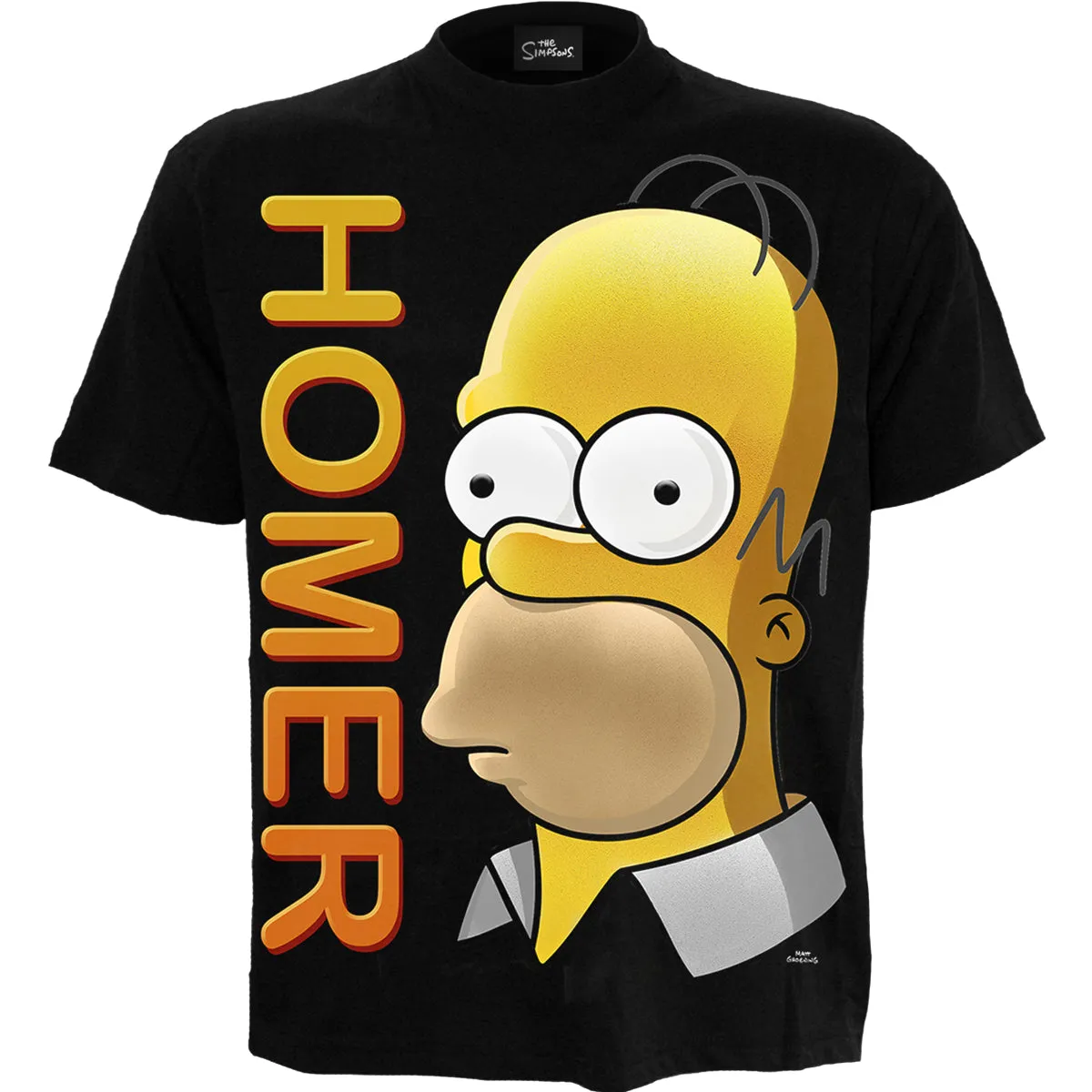 THE SIMPSONS - HOMER PORTRAIT - Front Print T-Shirt Black sold by Paradiso Clothing