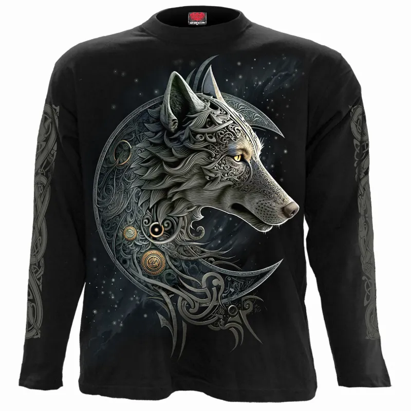 Spiral - CELTIC WOLF - Longsleeve T-Shirt Black sold by Paradiso Clothing