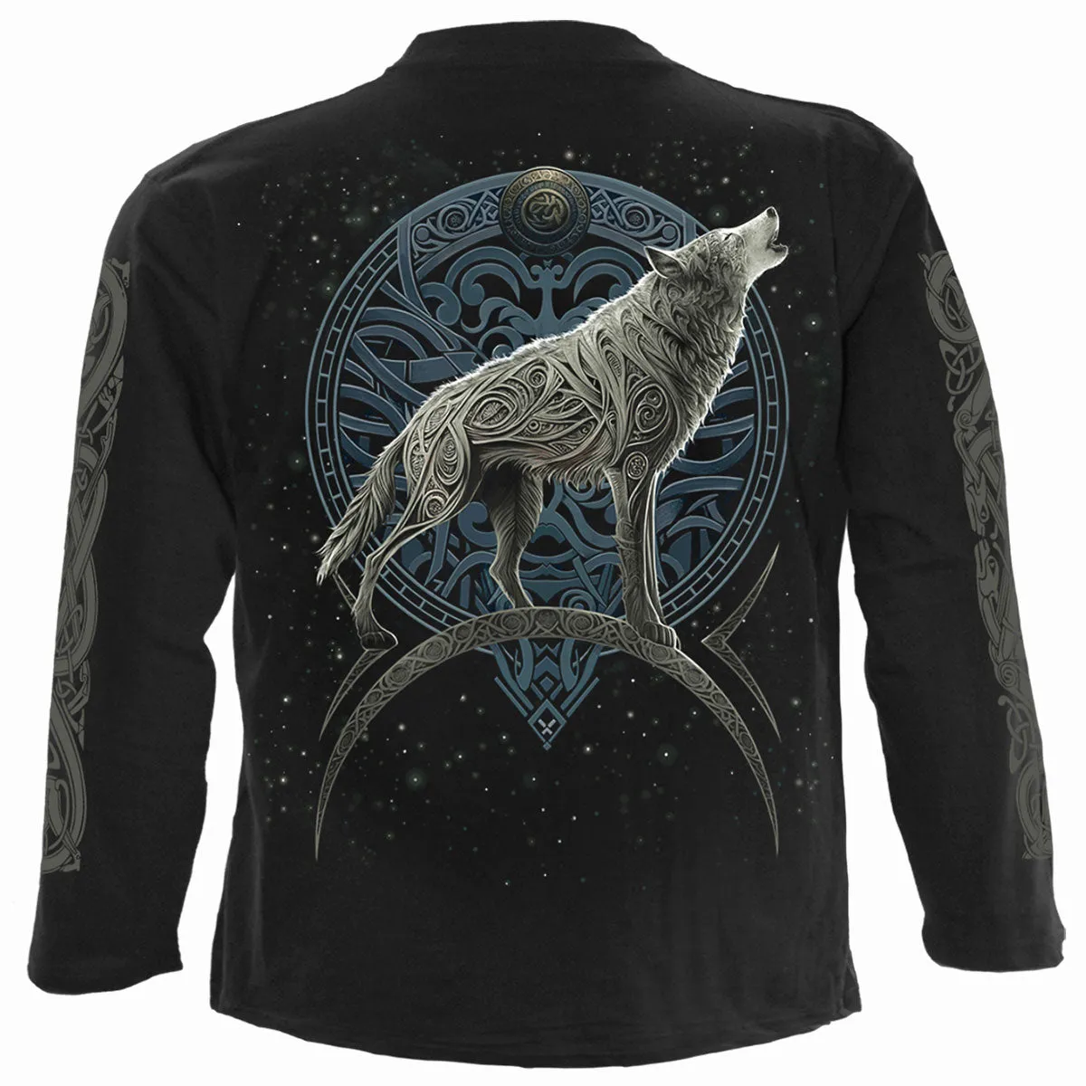 Spiral - CELTIC WOLF - Longsleeve T-Shirt Black sold by Paradiso Clothing product image thumbnail 2