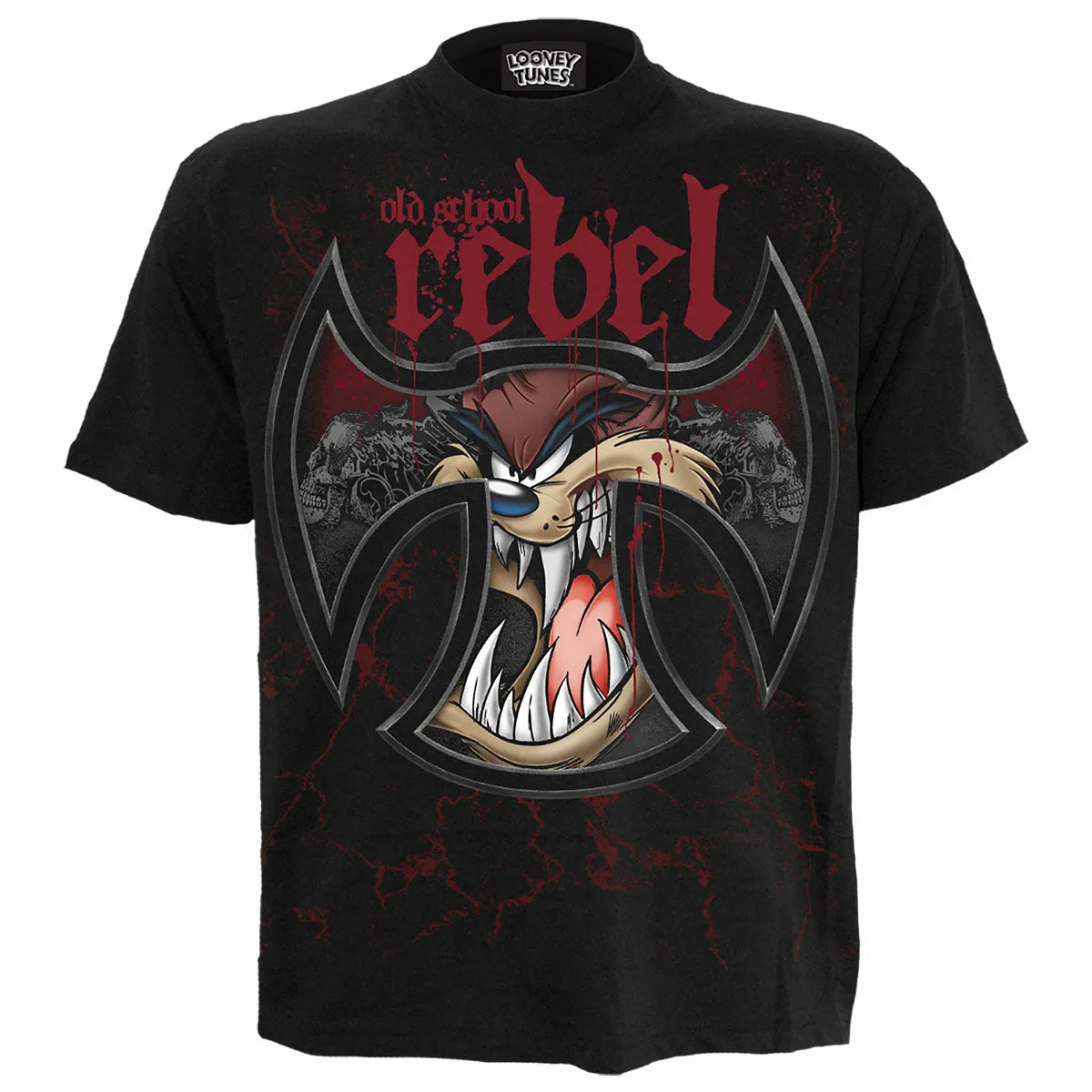 TAZ - OLD SCHOOL REBEL - Front Print T-Shirt Black sold by Paradiso Clothing