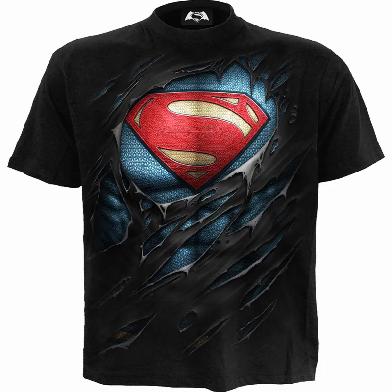 SUPERMAN - RIPPED - T-Shirt Black made by Paradiso Clothing