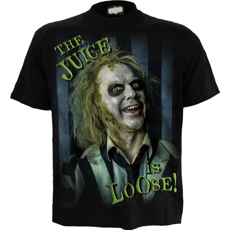 BEETLEJUICE 2 - JUICE IS LOOSE - Front Print T-Shirt Black sold by Paradiso Clothing