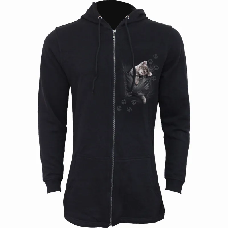 Spiral - POCKET KITTEN - Ladies Fish Tail Full Zip Hoody - Zip Sleeve made by Paradiso Clothing