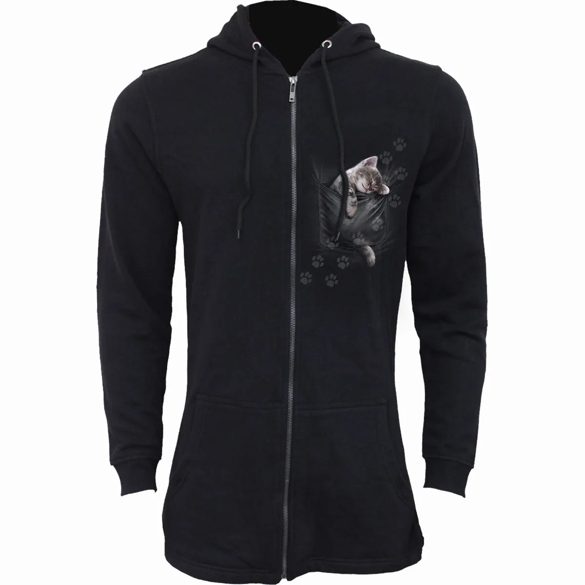 Spiral - POCKET KITTEN - Ladies Fish Tail Full Zip Hoody - Zip Sleeve sold by Paradiso Clothing