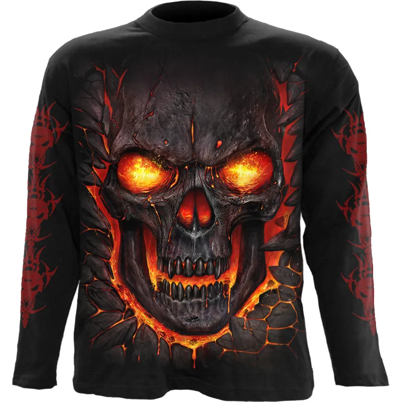 Spiral - SKULL LAVA - Longsleeve T-Shirt Black sold by Paradiso Clothing