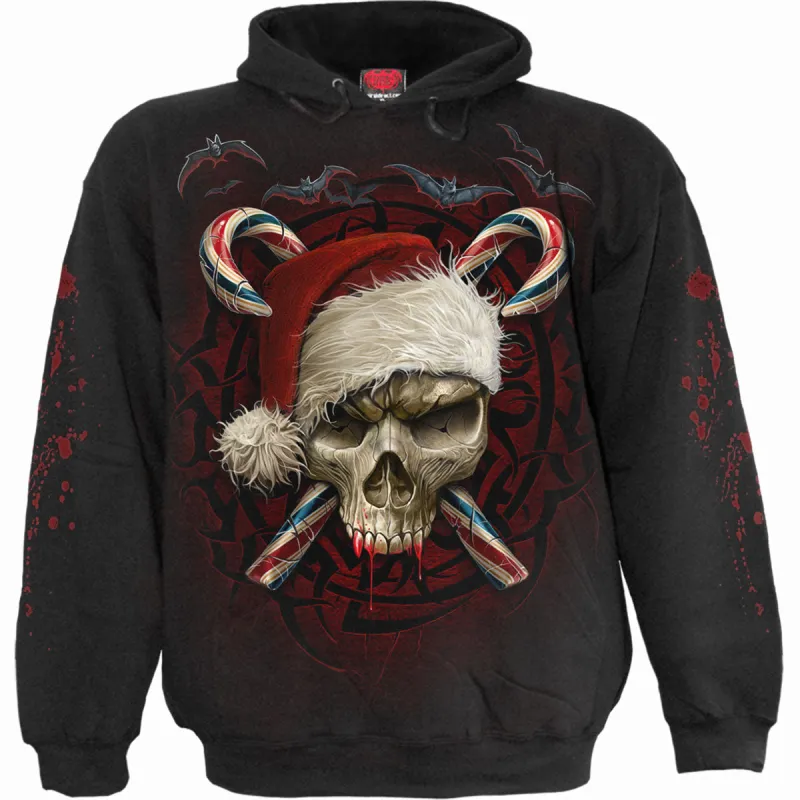 Spiral - CANDY CANE SANTA - Hoody Black sold by Paradiso Clothing