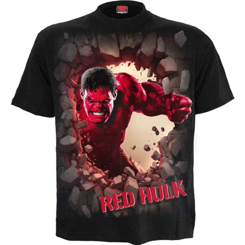 CAPTAIN AMERICA - RED HULK - Front Print T-Shirt Black made by Paradiso Clothing