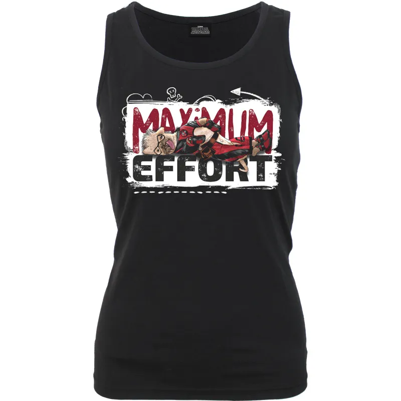 DEADPOOL - MAXIMUM EFFORT - Razor Back Top Black made by Paradiso Clothing