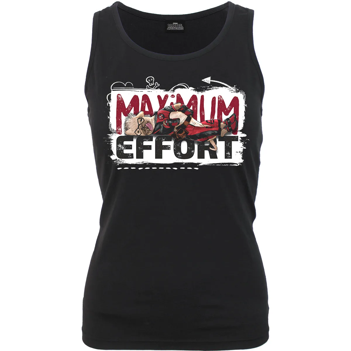 DEADPOOL - MAXIMUM EFFORT - Razor Back Top Black sold by Paradiso Clothing