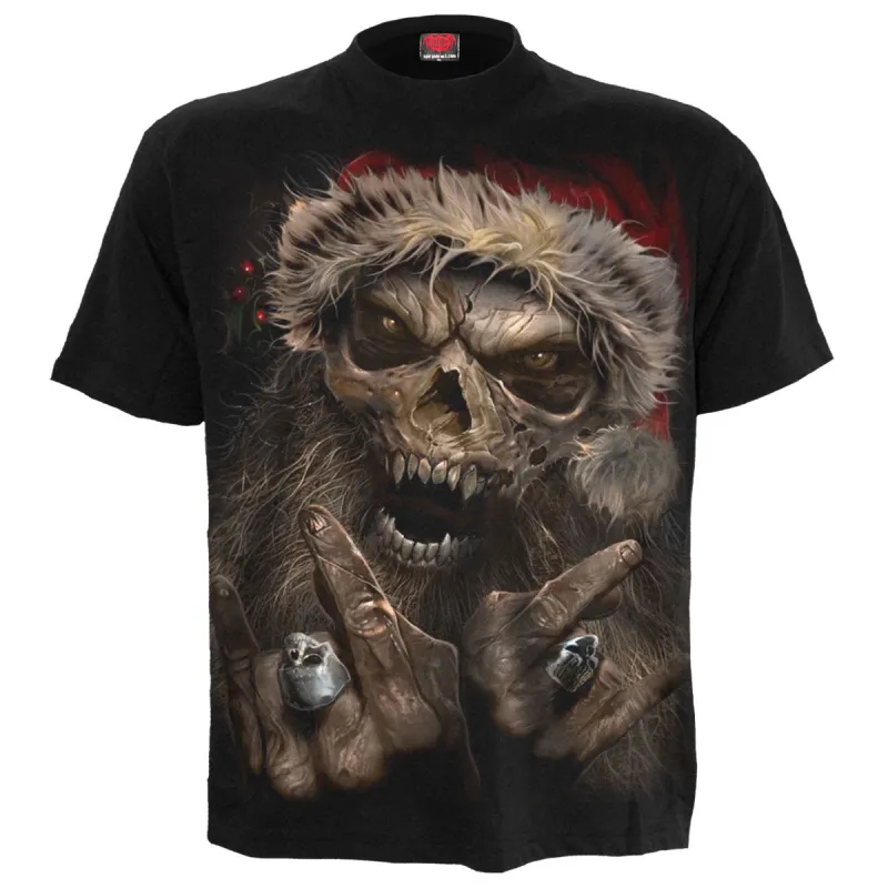 Spiral - ROCK SANTA - T-Shirt Black made by Paradiso Clothing