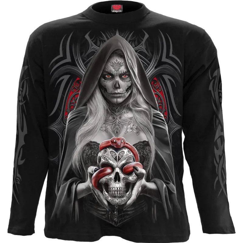 Spiral - HIGH PRIESTESS - Longsleeve T-Shirt Black made by Paradiso Clothing