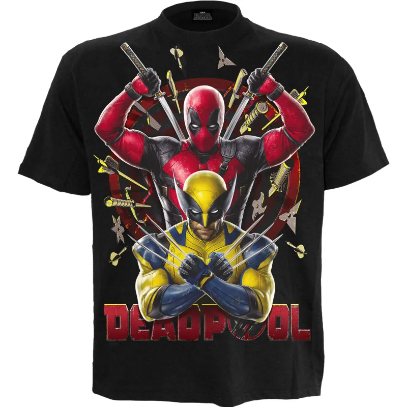 DEADPOOL - WOLVERINE BULLSEYE - T-Shirt Black made by Paradiso Clothing