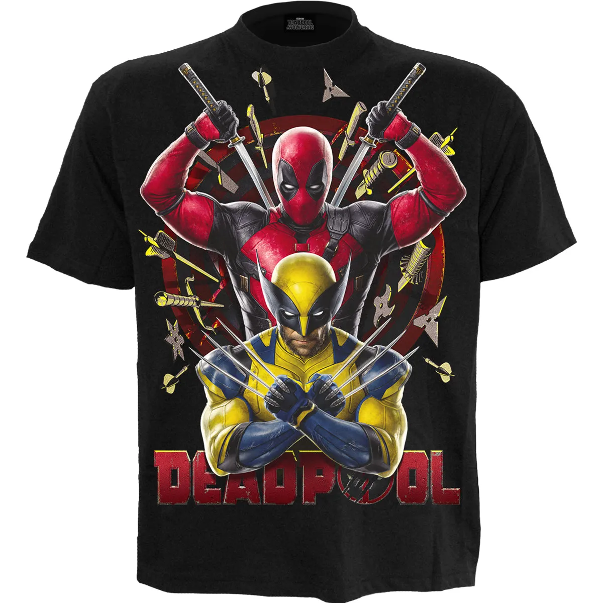 DEADPOOL - WOLVERINE BULLSEYE - T-Shirt Black sold by Paradiso Clothing