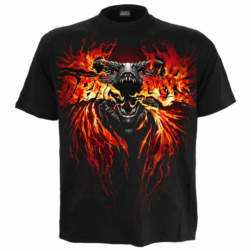 GOT - FIRE AND BLOOD - T-Shirt Black sold by Paradiso Clothing