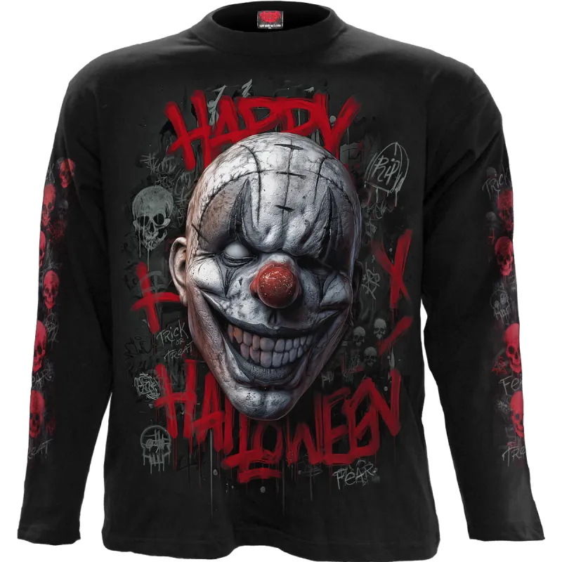 Spiral - HAPPY HORROWEEN - Longsleeve T-Shirt Black sold by Paradiso Clothing