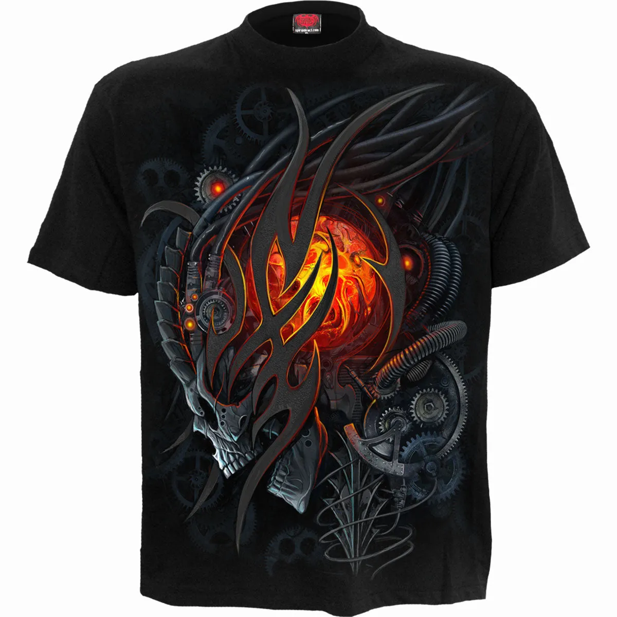 Spiral - STEAMPUNK SKULL - T-Shirt Black sold by Paradiso Clothing