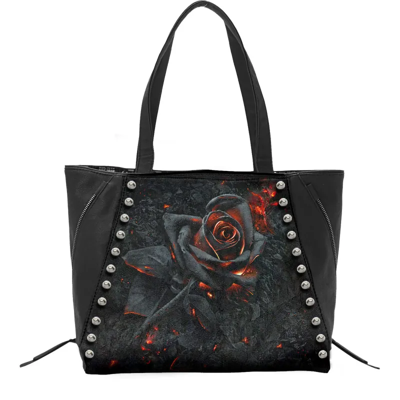 Spiral - BURNT ROSE - Tote Bag - Top quality PU Leather Studded made by Paradiso Clothing