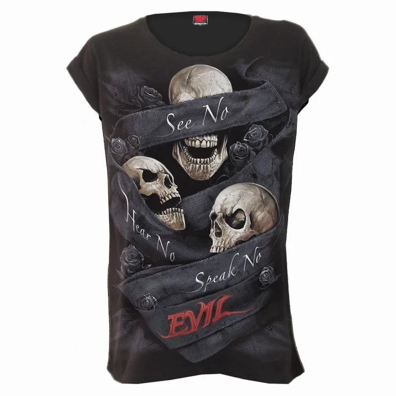 Spiral - SEE NO EVIL - Turnup Sleeve Loosefit Tee made by Paradiso Clothing
