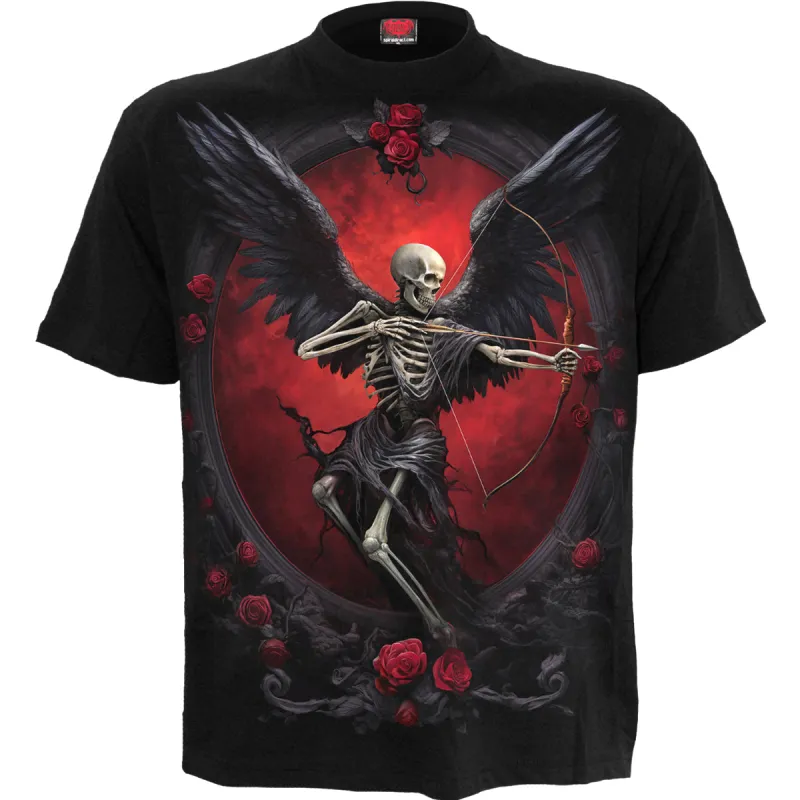 Spiral - CUPID'S CURSE - Front Print T-Shirt Black sold by Paradiso Clothing