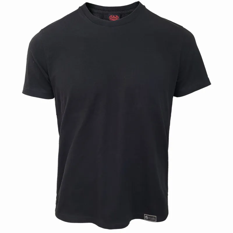 Spiral - Organic Plain Black T-Shirt made by Paradiso Clothing