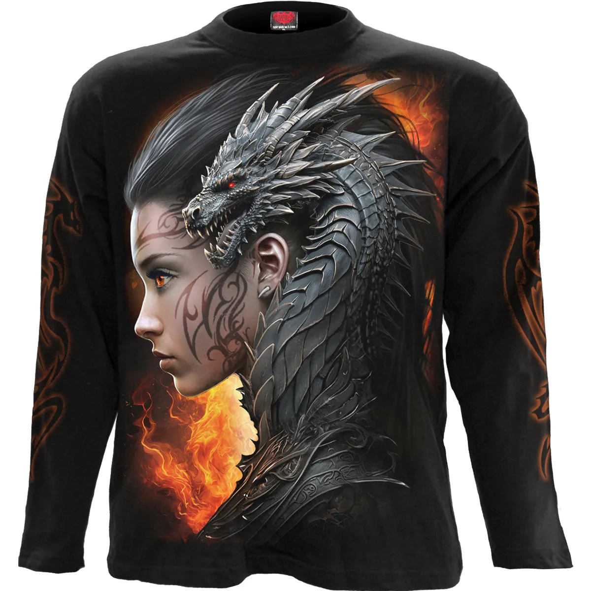 Spiral - DRACO QUEEN - Longsleeve T-Shirt Black sold by Paradiso Clothing