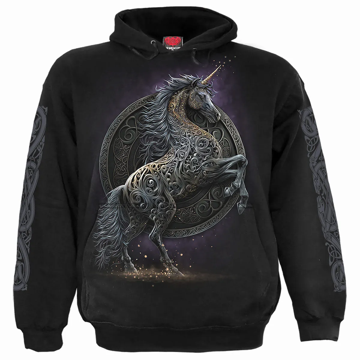 Spiral - CELTIC UNICORN - Hoody Black sold by Paradiso Clothing