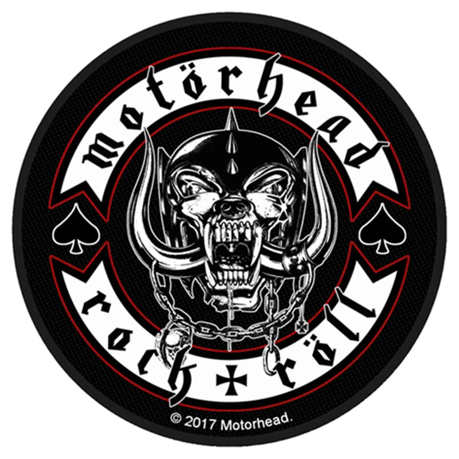 Motorhead Patch Rock and Roll Biker Badge Official Black Cotton Sew On Circular sold by Paradiso Clothing