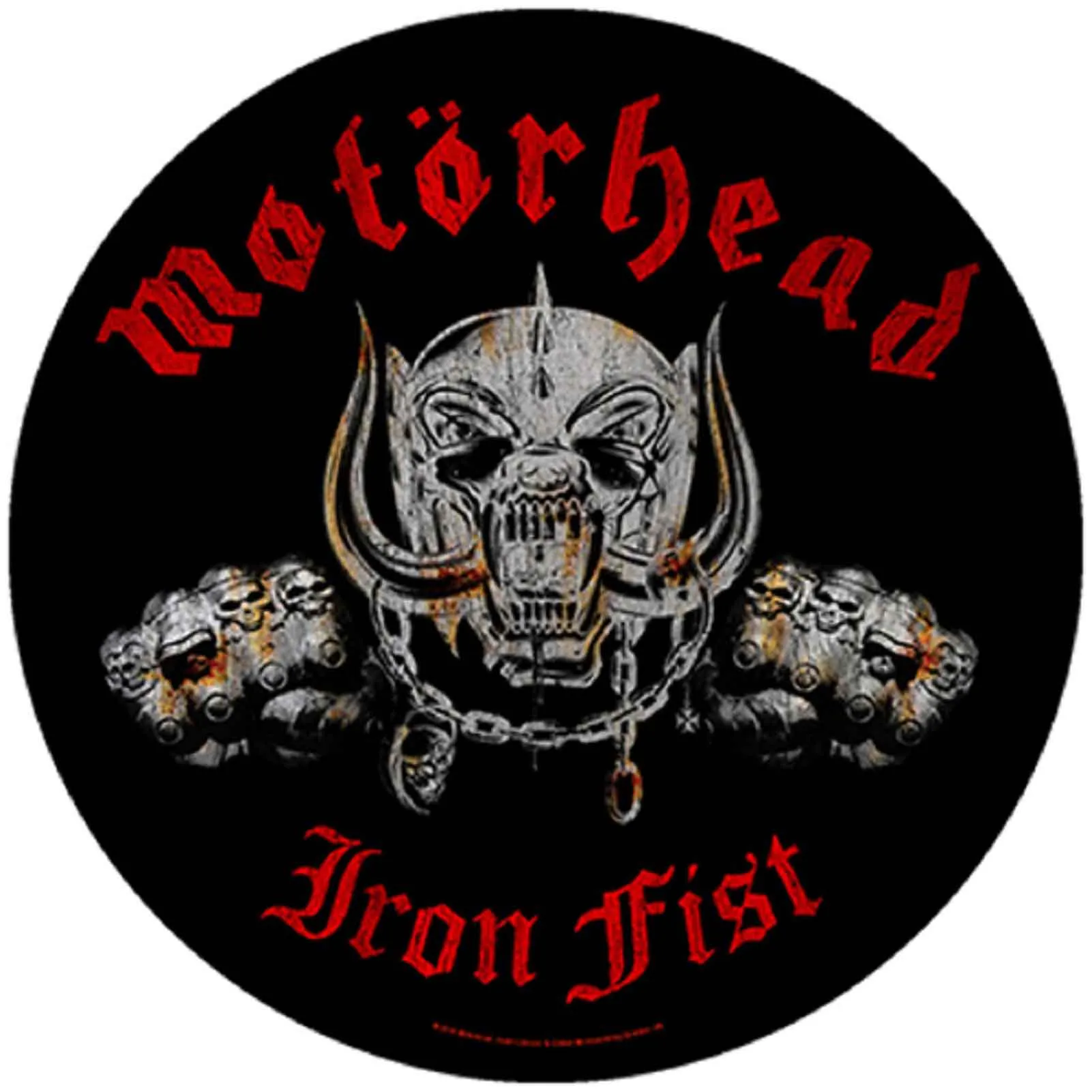 Motorhead Iron Fist Band Logo Circular Back Patch sold by Paradiso Clothing