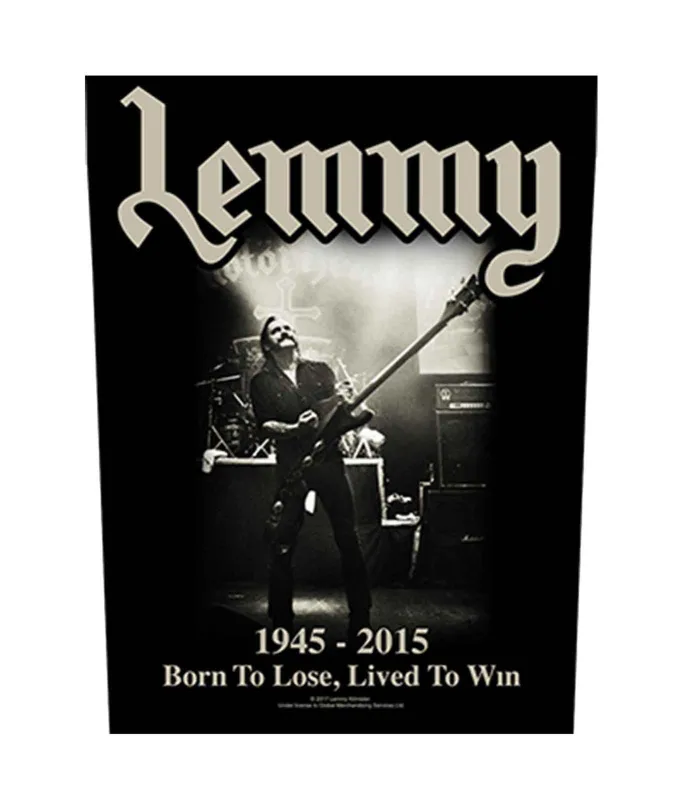 Motorhead Lemmy Born to Lose Lived To Win Back Patch made by Paradiso Clothing
