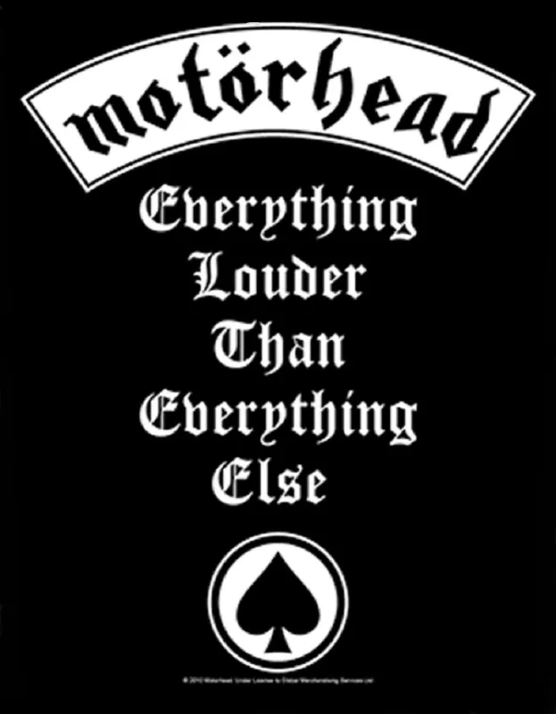 Motorhead Everything Louder Band Logo Back Patch sold by Paradiso Clothing
