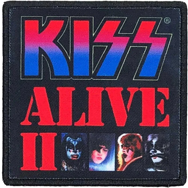 Kiss Patch Alive II Album Cover Band Logo new Official Black Printed Iron On sold by Paradiso Clothing
