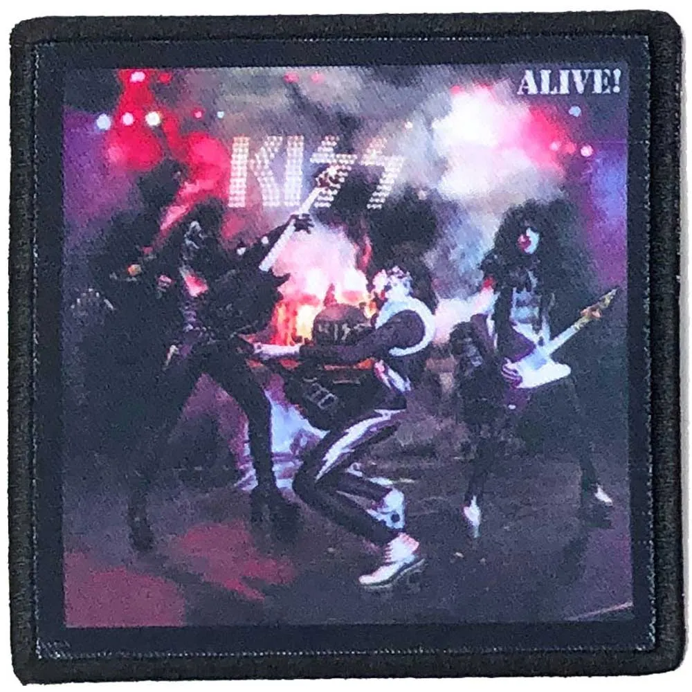 Kiss Patch Alive! Album Cover Band Logo new Official Black Printed Iron On sold by Paradiso Clothing