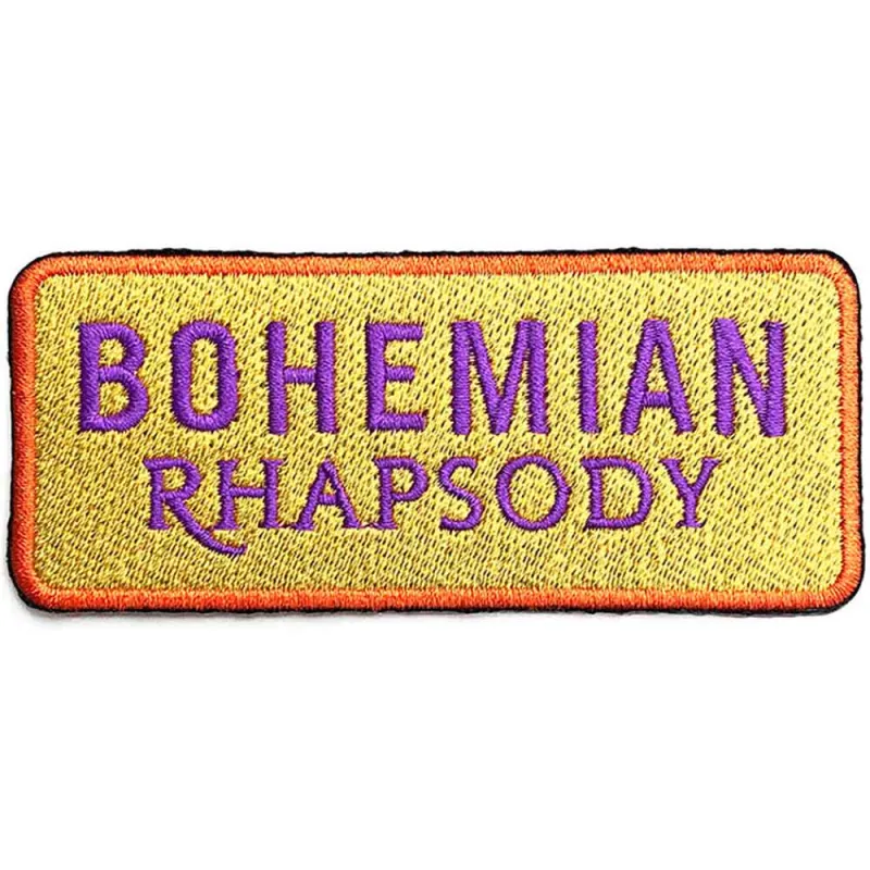 Queen Patch Bohemian Rhapsody new Official Yellow Embroidered woven iron on made by Paradiso Clothing