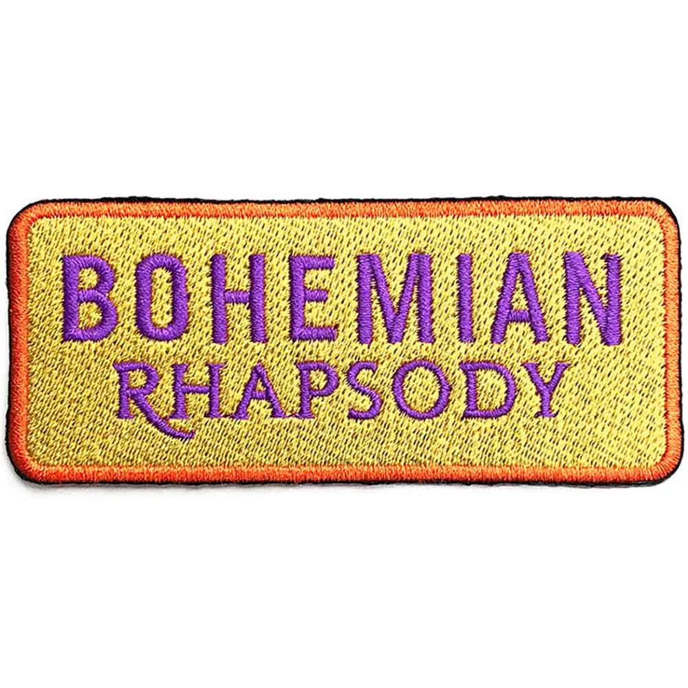 Queen Patch Bohemian Rhapsody new Official Yellow Embroidered woven iron on sold by Paradiso Clothing