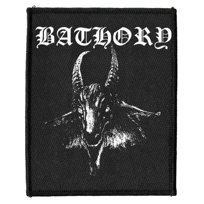 Bathory Goat Band Logo Rectangle Sew on Patch sold by Paradiso Clothing