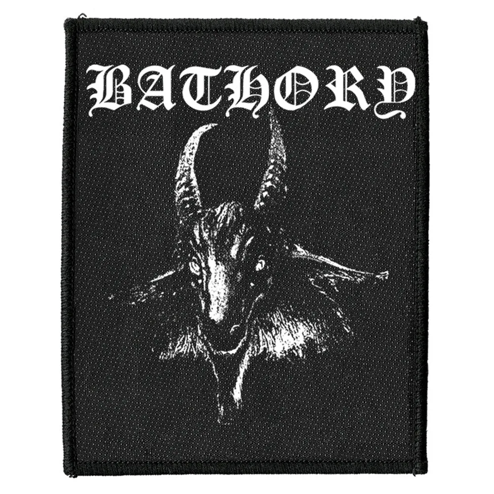 Bathory Goat Band Logo Rectangle Sew on Patch sold by Paradiso Clothing