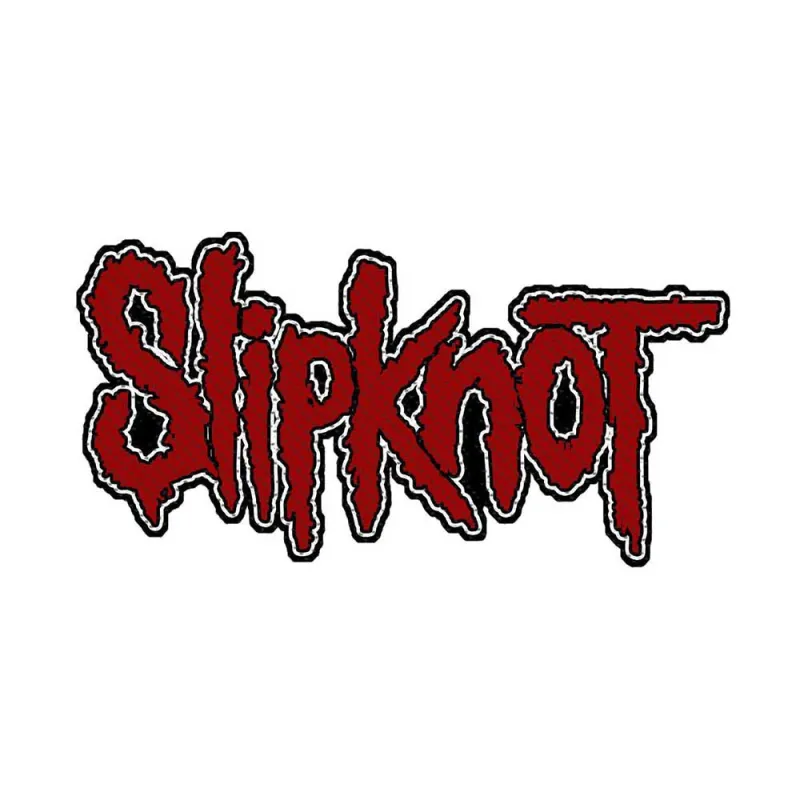 Slipknot Patch Logo Cut Out Band Logo new Official Red Embroidered woven iron on sold by Paradiso Clothing