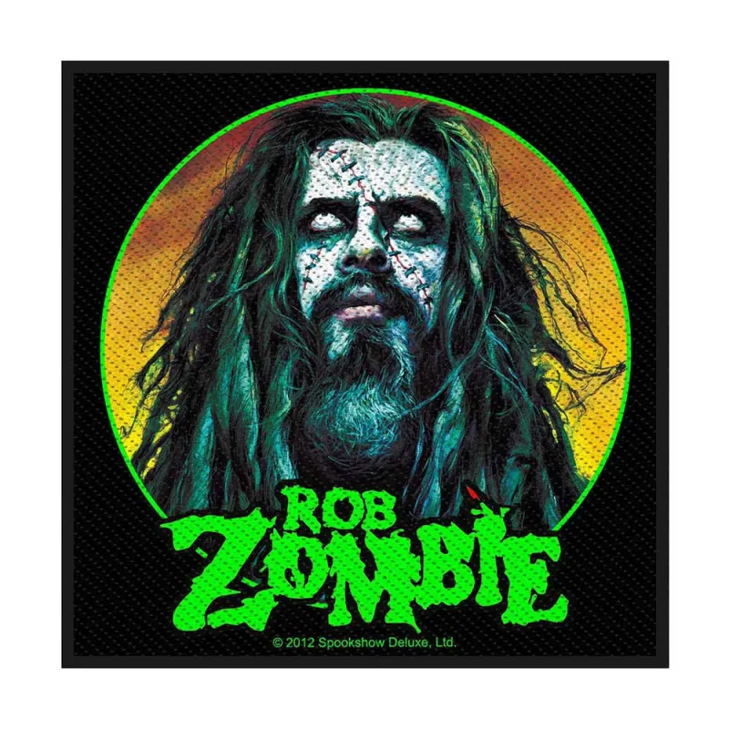 Rob Zombie Patch Zombie Face Band Logo new Official Black Woven Sew on sold by Paradiso Clothing