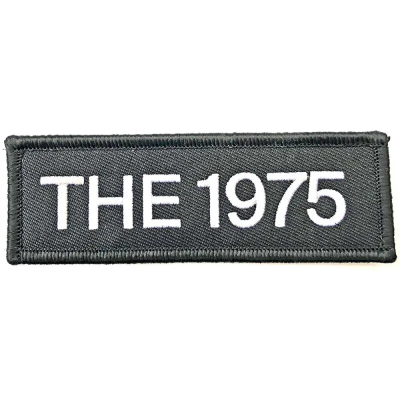 The 1975 Patch Band Logo new Official Black Embroidered woven iron on sold by Paradiso Clothing