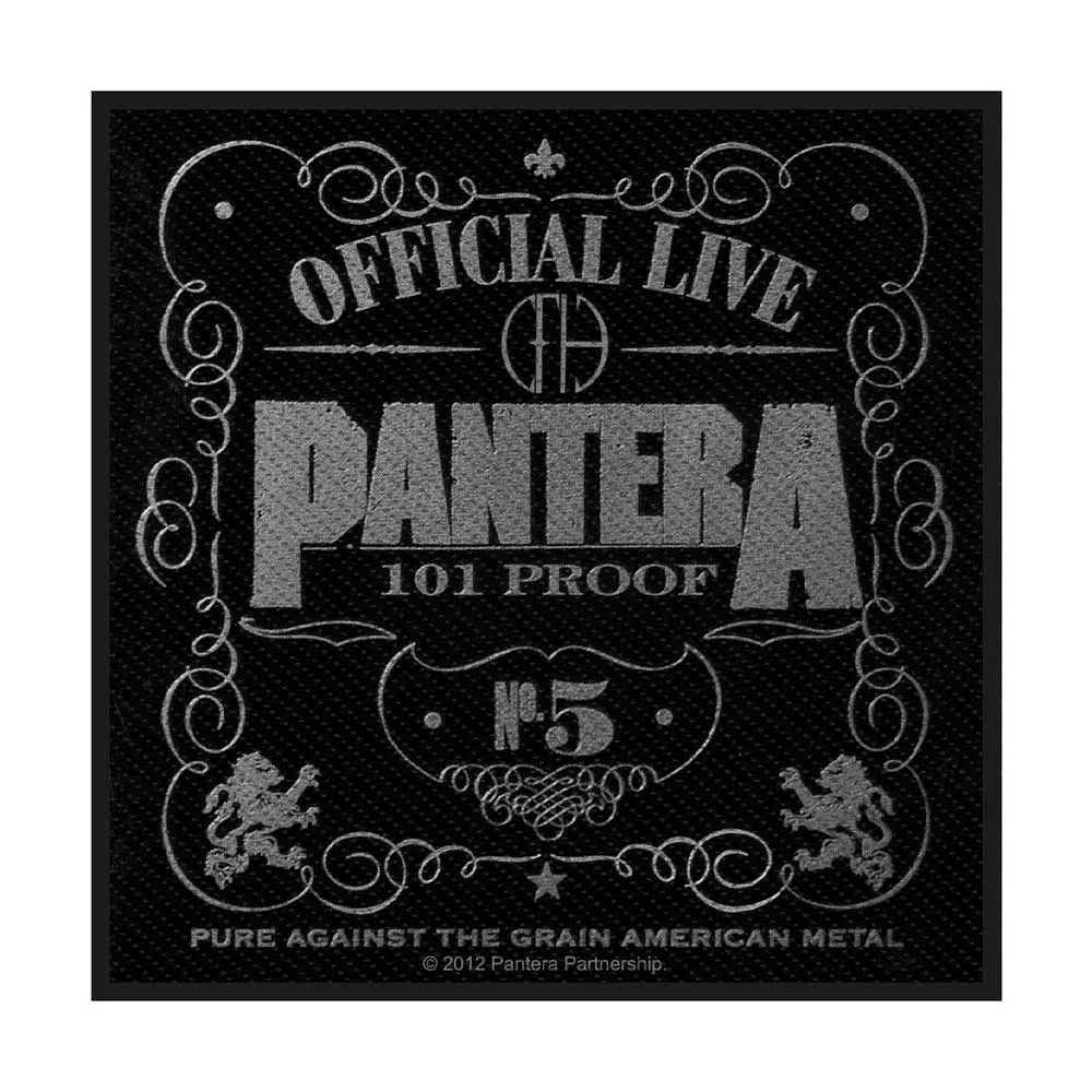 Pantera Standard Patch 101% Proof new Official Black sold by Paradiso Clothing