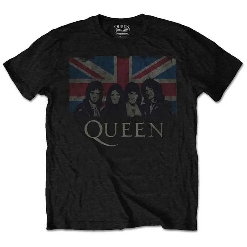 Queen Vintage Union Jack T Shirt made by Paradiso Clothing