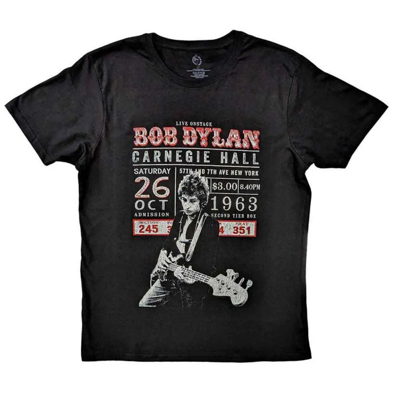 Bob Dylan Carnegie Hall 63 T Shirt made by Paradiso Clothing