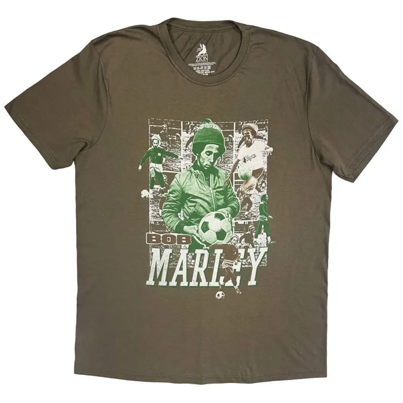 Bob Marley Football Collage T Shirt sold by Paradiso Clothing