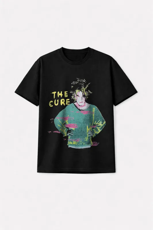 The Cure Beach Party Tour 86 Premium Carbon Finish T Shirt made by Paradiso Clothing
